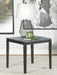 Mozzi Square Faux Marble Side End Table Grey and Black
