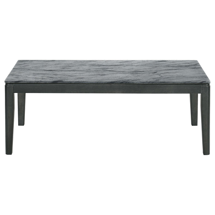 Mozzi Rectangular Faux Marble Coffee Table Grey and Black