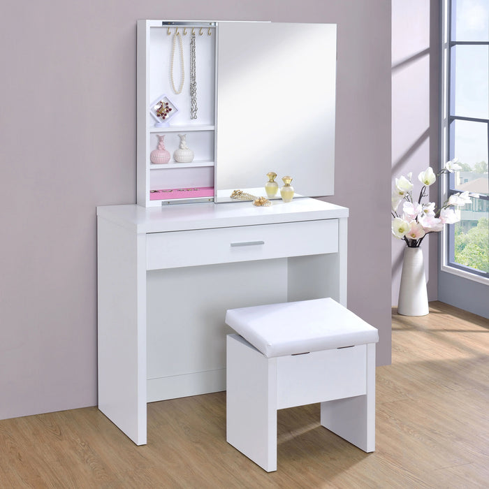 Harvey Makeup Vanity Table with Mirror and Stool