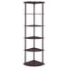 Bonwick 72-inch 5-shelf Corner Bookshelf Cappuccino