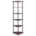 Bonwick 72-inch 5-shelf Corner Bookshelf Cappuccino