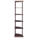 Bonwick 72-inch 5-shelf Corner Bookshelf Cappuccino