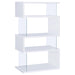 Emelle 63-inch 4-shelf Glass Panel Bookshelf White