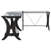 Monterey 67-inch Glass Top L-Shape Computer Desk Cappuccino