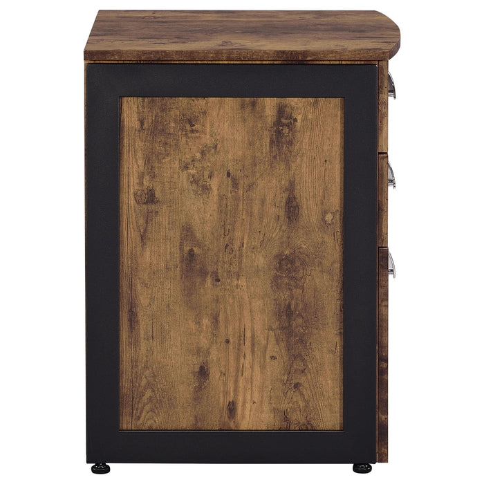 Estrella 3-drawer Home Office File Cabinet Rustic Nutmeg