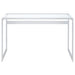 Hartford 47-inch Glass Top Writing Desk Chrome