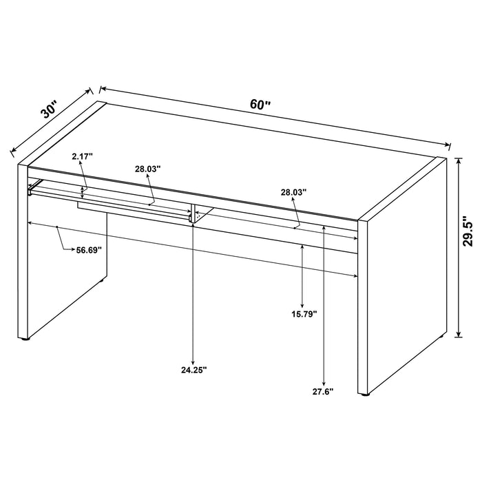 Skeena 60-inch Computer Desk with Keyboard Drawer Cappuccino