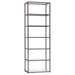 Kate 78-inch 5-shelf Glass Bookshelf Black Nickel