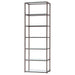 Kate 78-inch 5-shelf Glass Bookshelf Black Nickel