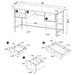 Kemper 4-drawer Writing Desk Salvaged Cabin
