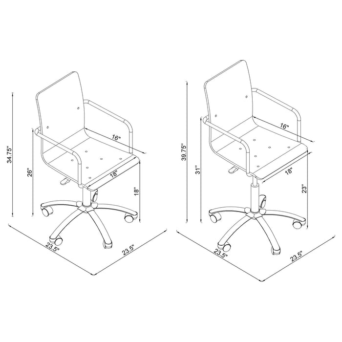 Amaturo Acrylic Adjustable Home Office Desk Chair Clear