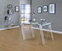 Amaturo 59-inch Glass Top Acrylic Writing Desk Clear