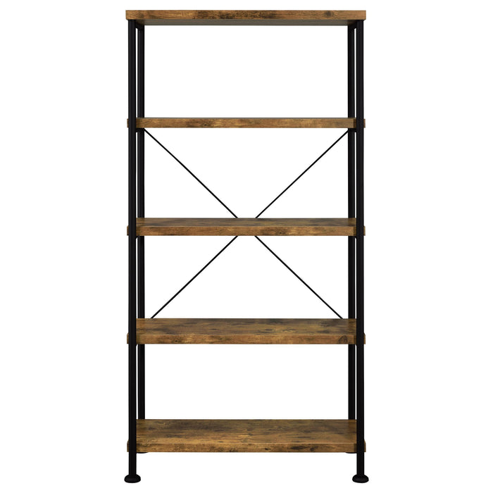 Analiese 2-piece Computer Desk Bookcase Set Rustic Nutmeg