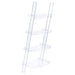 Amaturo 72-inch 4-shelf Acrylic Ladder Bookshelf Clear