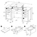 Dylan 60-inch 4-drawer Lift Top Office Desk Weathered Grey