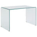 Ripley 47-inch Tempered Bent Glass Writing Desk Clear