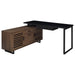 Maddox 60-inch L-Shape Office Computer Desk Black and Walnut