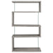 Emelle 63-inch 4-shelf Glass Panel Bookshelf Grey Driftwood