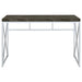 Grimma 47-inch Writing Office Desk Rustic Grey and Chrome