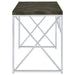 Grimma 47-inch Writing Office Desk Rustic Grey and Chrome