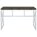 Grimma 47-inch Writing Office Desk Rustic Grey and Chrome