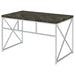 Grimma 47-inch Writing Office Desk Rustic Grey and Chrome