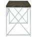 Grimma 47-inch Writing Office Desk Rustic Grey and Chrome