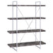 Grimma 63-inch 4-shelf Bookshelf Rustic Grey and Chrome