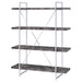 Grimma 63-inch 4-shelf Bookshelf Rustic Grey and Chrome