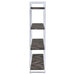 Grimma 63-inch 4-shelf Bookshelf Rustic Grey and Chrome