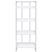 Ember 68-inch 4-shelf Bookshelf White High Gloss and Chrome
