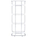 Ember 68-inch 4-shelf Bookshelf White High Gloss and Chrome