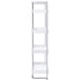 Ember 68-inch 4-shelf Bookshelf White High Gloss and Chrome