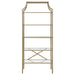 Serena 70-inch 5-shelf Glass Bookshelf Gold