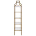 Serena 70-inch 5-shelf Glass Bookshelf Gold
