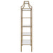 Serena 70-inch 5-shelf Glass Bookshelf Gold