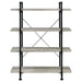 Delray 56-inch 4-shelf Bookshelf Grey Driftwood and Black