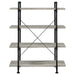 Delray 56-inch 4-shelf Bookshelf Grey Driftwood and Black