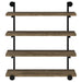 Elmcrest 39-inch 4-shelf Wall Bookshelf Rustic Oak
