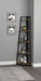 Jacksonville 63-inch 5-shelf Bookshelf Black and Aged Walnut