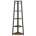 Jacksonville 63-inch 5-shelf Bookshelf Black and Aged Walnut