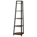Jacksonville 63-inch 5-shelf Bookshelf Black and Aged Walnut