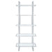 Hartford 79-inch 5-shelf Glass Bookshelf Chrome