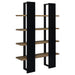 Danbrook 71-inch 4-shelf Bookshelf Black and Aged Walnut