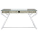 Emelle 56-inch Glass Top Writing Desk Grey Driftwood