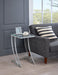 Cayden Rectangular Glass Top Sofa Side Table Chrome