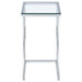 Cayden Rectangular Glass Top Sofa Side Table Chrome