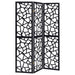 Nailan 3-Panel Room Divider Folding Screen Black Open Mosaic