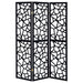 Nailan 3-Panel Room Divider Folding Screen Black Open Mosaic
