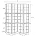 Iggy 4-Panel Room Divider Folding Shoji Screen Cappuccino